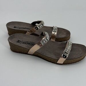 Mephisto Ivana Pink Crystal Designer Flats Sandals 8 / EU 38‎ Women's Shoes NIB